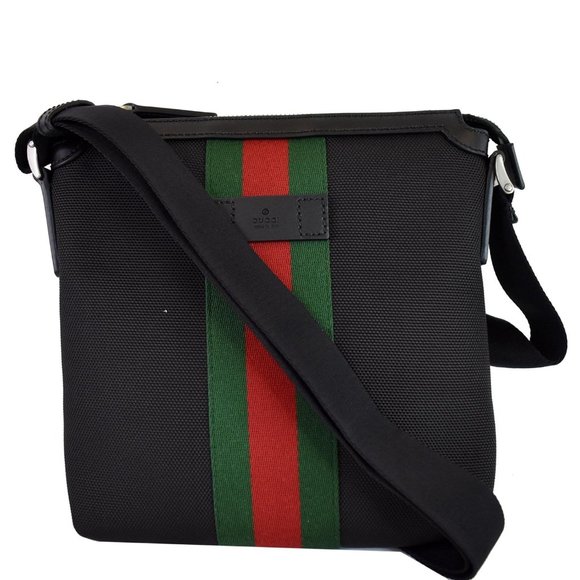 Gucci Handbags - Gucci Techno Canvas Web Messenger Bag Black 631195